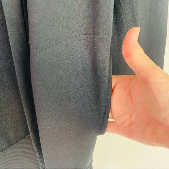 Soma Wknd Black Ultra Soft Brush Terry Hooded Open Front Cardigan Size M - Picture 4 of 6